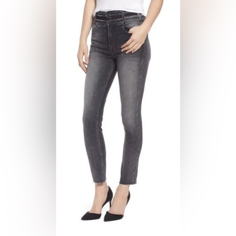 Hudson Holly Skinny High Rise Jeans With Raw Hem